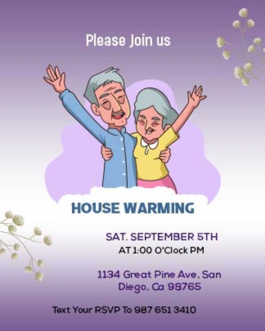 House Warming Invitation Card in English – Edit Online